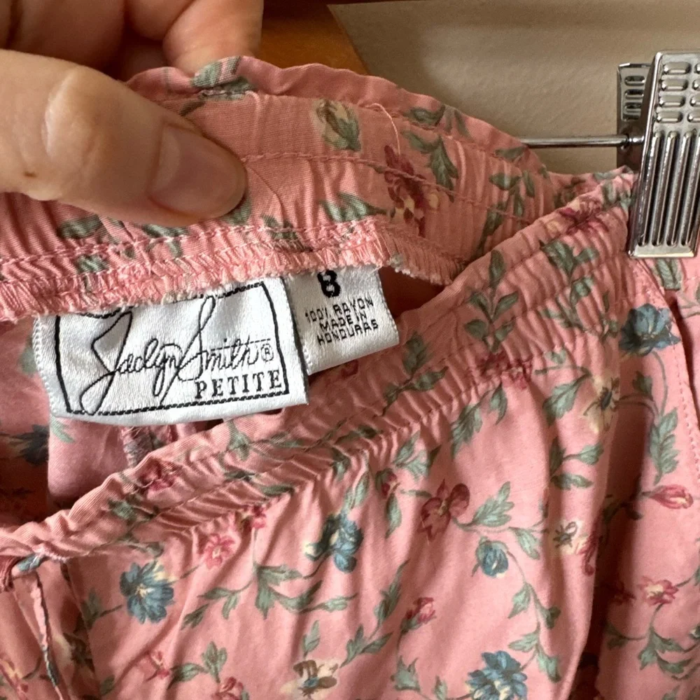 Vintage Pink Floral Top & Drawstring Shorts Set
